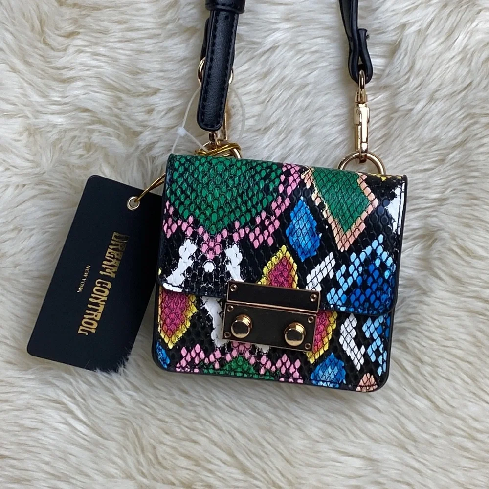 Dream Control Multi Color Python-Embossed Mini Bag - Picture 1 of 13
